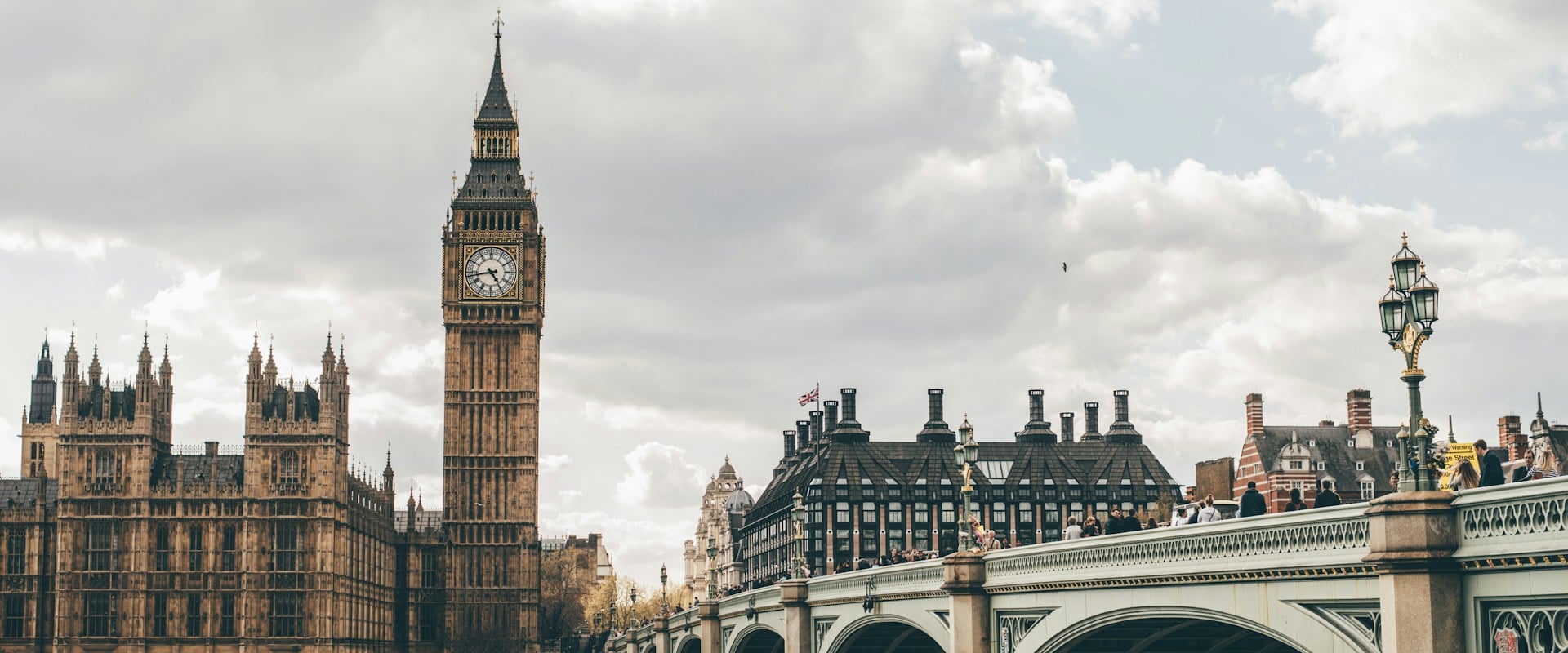 London skyline with Big Ben and Westminster Palace
